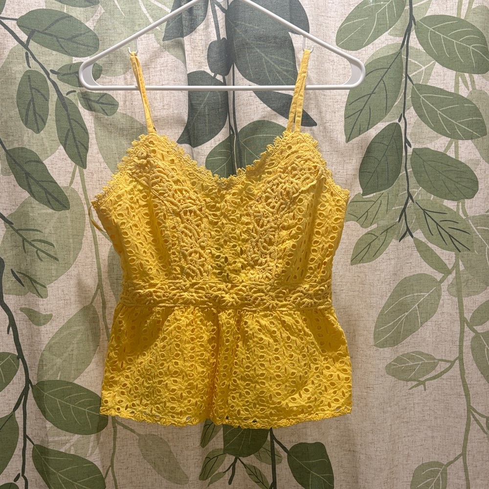 Yellow Lace Women Top